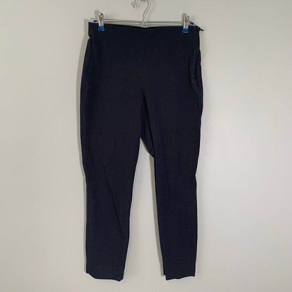 Everlane‎ Womens Black Side Zip High Waisted Stretch Cotton Trousers Size 6